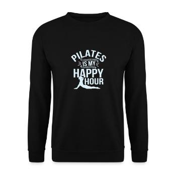 Le Pilates est mon exercice de fitness Happy Hour - Sweat-shirt Unisexe - noir - Devant - Alina (178cm) & Michal (187cm)