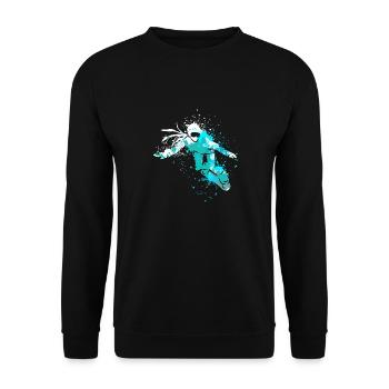 Splash Art Sports d’hiver Snowboarder - Sweat-shirt Unisexe - noir - Devant - Alina (178cm) & Michal (187cm)