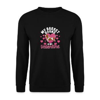 Mon Basset Hound est mon animal de compagnie de la Saint-Valentin - Sweat-shirt Unisexe - noir - Devant - Alina (178cm) & Michal (187cm)