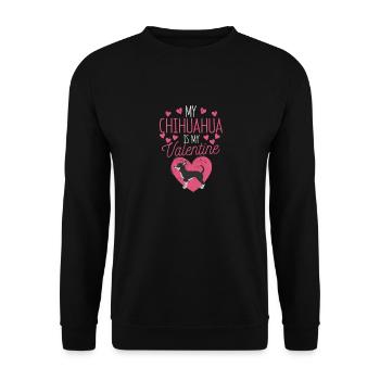 Puppy Valentine's Day Dog Lovers My Chihuahua - Unisex Sweatshirt - black - Front - Alina (178cm) & Michal (187cm)