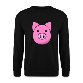 Pig sweet Pigs Kawaii Animal 5 - Unisex Sweatshirt - black - Front - Alina (178cm) & Michal (187cm)