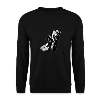 Synth Techno Music Funny Synthesizer - Unisex Sweatshirt - black - Front - Alina (178cm) & Michal (187cm)