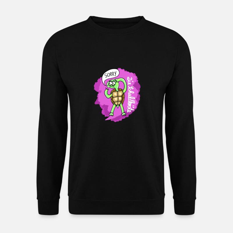Schildkröte Sorry Schildkröte Cartoon Sprechblase - Unisex Pullover - Schwarz