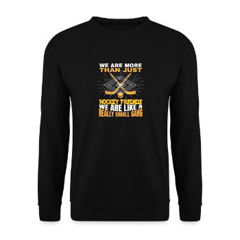 Nous sommes plus que de simples amis du hockey Bâtons de hockey - Sweat-shirt Unisexe - noir - Devant - Alina (178cm) & Michal (187cm)