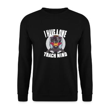 I have a one-track - Unisex Sweatshirt - black - Front - Alina (178cm) & Michal (187cm)