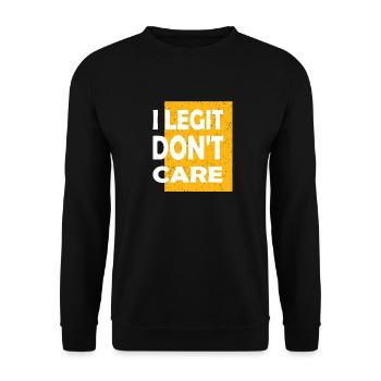 Es Ist Mir Egal Zitatgeschenk Für Gleichgültigkeit - Unisex Pullover - Schwarz - Vorne - Alina (178cm) & Michal (187cm)