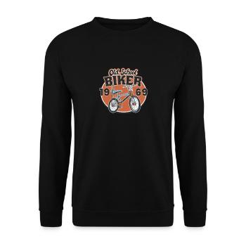 Old School Biker 1969. 54. Geburtstag - Unisex Pullover - Schwarz - Vorne - Alina (178cm) & Michal (187cm)