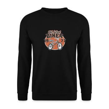Old School Biker 1977. 46. Geburtstag - Unisex Pullover - Schwarz - Vorne - Alina (178cm) & Michal (187cm)