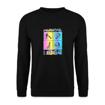 Génial depuis 1969. Agilité, Dressage de chiens - Sweat-shirt Unisexe - noir - Devant - Alina (178cm) & Michal (187cm)