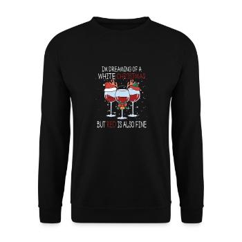 I'm Dreaming of a White Christmas but Red is also - Unisex Pullover - Schwarz - Vorne - Alina (178cm) & Michal (187cm)