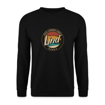 Echte legenden leben in Köln Lind - Unisex Pullover - Schwarz - Vorne - Alina (178cm) & Michal (187cm)