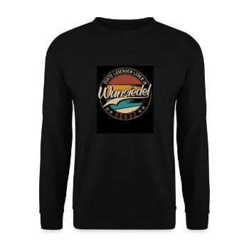 Echte legenden leben in Wunsiedel - Unisex Pullover - Schwarz - Vorne - Alina (178cm) & Michal (187cm)