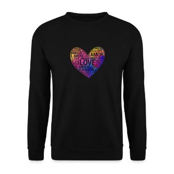 Love Amor Amour Amore Happy Valentine's Day - Unisex Sweatshirt - black - Front - Alina (178cm) & Michal (187cm)