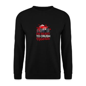 Monster Truck Car Valentine's Day I'm Ready - Unisex Sweatshirt - black - Front - Alina (178cm) & Michal (187cm)