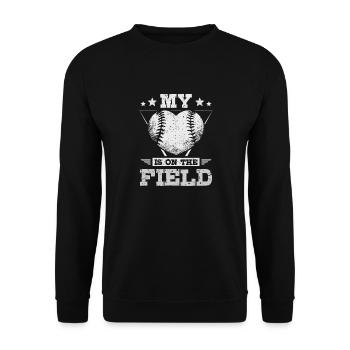 Mon cœur est sur le terrain de baseball - Sweat-shirt Unisexe - noir - Devant - Alina (178cm) & Michal (187cm)
