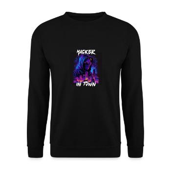 Hacker dans la ville 3 - Sweat-shirt Unisexe - noir - Devant - Alina (178cm) & Michal (187cm)
