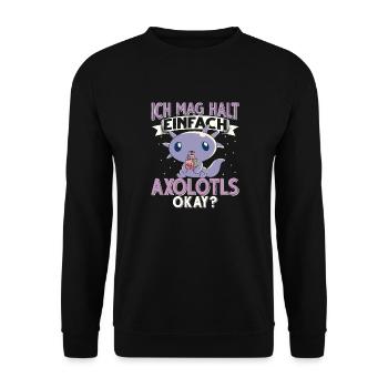 Axolotl - Unisex Pullover - Schwarz - Vorne - Alina (178cm) & Michal (187cm)