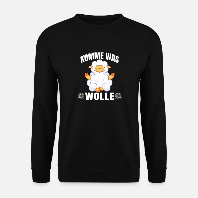 Schafe Bauern Bauernhof Schaf Wolle Landwirt - Unisex Pullover - Schwarz