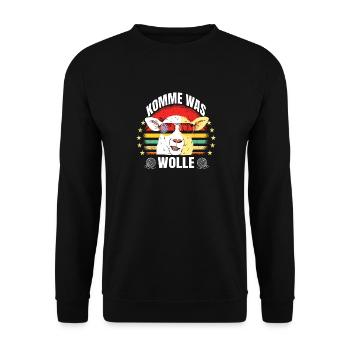 Schafe Bauern Bauernhof Schaf - Unisex Pullover - Schwarz - Vorne - Alina (178cm) & Michal (187cm)