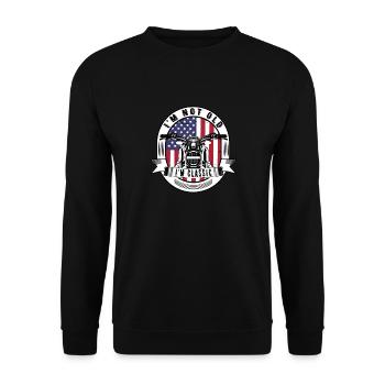 I'm Not Old I'm Classic. Biker Graphic Motorcycle - Unisex Sweatshirt - black - Front - Alina (178cm) & Michal (187cm)