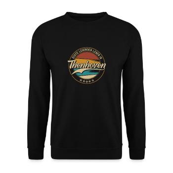 Echte legenden leben in Köln Thenhoven - Unisex Pullover - Schwarz - Vorne - Alina (178cm) & Michal (187cm)