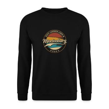 Echte legenden leben in Köln Marienburg - Unisex Pullover - Schwarz - Vorne - Alina (178cm) & Michal (187cm)