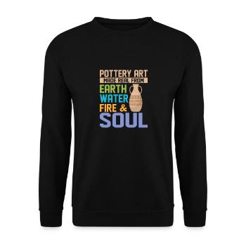 Pottery Art Made Real From Earth, Water, Fire & So - Unisex Sweatshirt - black - Front - Alina (178cm) & Michal (187cm)