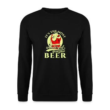 Most Wonderful Time For A Beer Retro Ugly Christma - Unisex Sweatshirt - black - Front - Alina (178cm) & Michal (187cm)