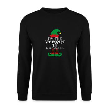 Je suis le plus jeune elfe les règles ne s’appliquent pas à moi - Sweat-shirt Unisexe - noir - Devant - Alina (178cm) & Michal (187cm)