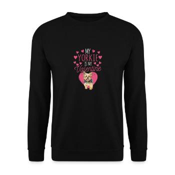 Saint-Valentin Yorkshire Terrier Mon Yorkie est - Sweat-shirt Unisexe - noir - Devant - Alina (178cm) & Michal (187cm)