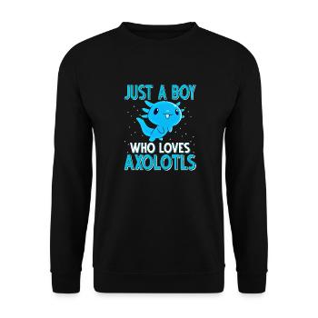 Axolotl. Juste un garçon qho aime les axolotls - Sweat-shirt Unisexe - noir - Devant - Alina (178cm) & Michal (187cm)