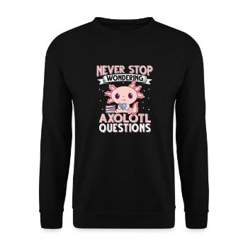 Axolotl. Axolotl Questions - Unisex Pullover - Schwarz - Vorne - Alina (178cm) & Michal (187cm)