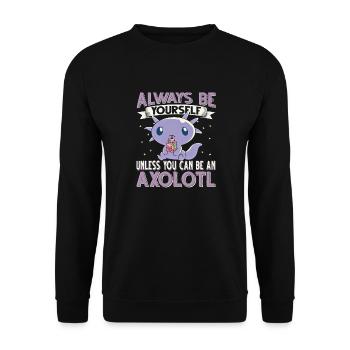Axolotl - Unisex Pullover - Schwarz - Vorne - Alina (178cm) & Michal (187cm)