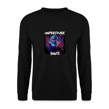 Père Noël sous couverture dans la ville 3 - Sweat-shirt Unisexe - noir - Devant - Alina (178cm) & Michal (187cm)