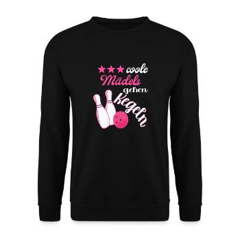 Kegel Bowling Kegelbahn Kegler Kegelverein - Unisex Pullover - Schwarz - Vorne - Alina (178cm) & Michal (187cm)