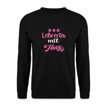 Lehrerin Lehrer Pädagogin Pädagogen - Unisex Pullover - Schwarz - Vorne - Alina (178cm) & Michal (187cm)