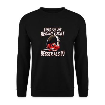 Der Controller Soll Mit Dir Sein. Videospiele - Unisex Pullover - Schwarz - Vorne - Alina (178cm) & Michal (187cm)