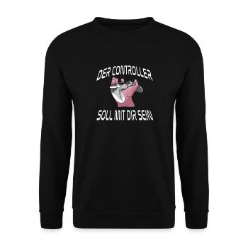 Der Controller Soll Mit Dir Sein. Videospiele - Unisex Pullover - Schwarz - Vorne - Alina (178cm) & Michal (187cm)