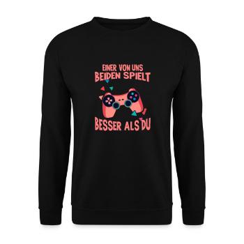 Der Controller Soll Mit Dir Sein. Videospiele - Unisex Pullover - Schwarz - Vorne - Alina (178cm) & Michal (187cm)