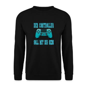 Der Controller Soll Mit Dir Sein. Videospiele - Unisex Pullover - Schwarz - Vorne - Alina (178cm) & Michal (187cm)