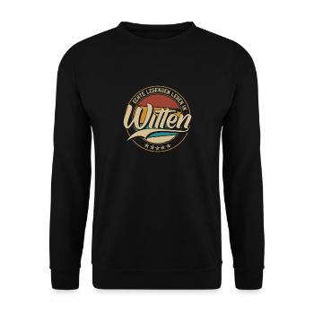Witten Echte Legenden leben in Wittener - Unisex Pullover - Schwarz - Vorne - Alina (178cm) & Michal (187cm)