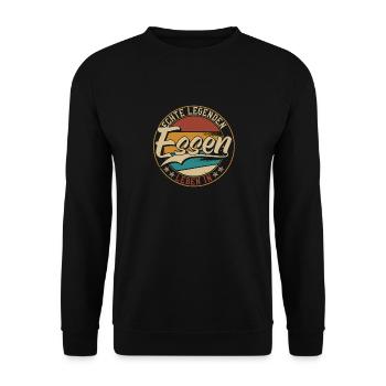 Essen Echte Legenden leben in Essener - Unisex Pullover - Schwarz - Vorne - Alina (178cm) & Michal (187cm)