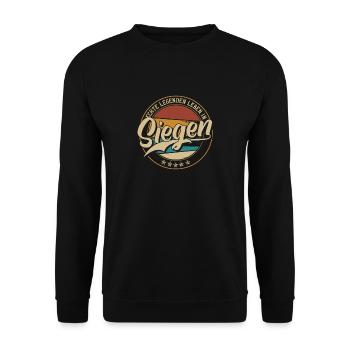 Siegen Echte Legenden leben in Siegener - Unisex Pullover - Schwarz - Vorne - Alina (178cm) & Michal (187cm)