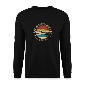 Paderborn Echte Legenden leben in Paderborner - Unisex Pullover - Schwarz - Vorne - Alina (178cm) & Michal (187cm)