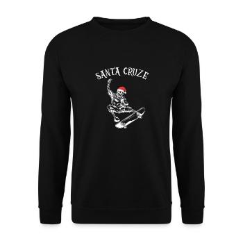 Santa Cruze - Skating Skeleton Skater Christmas - Unisex Pullover - Schwarz - Vorne - Alina (178cm) & Michal (187cm)