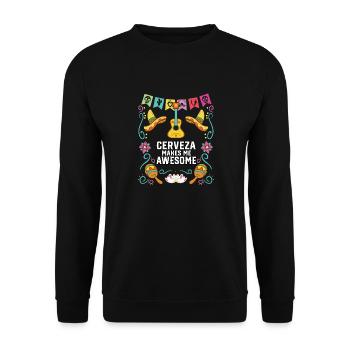 Cerveza Makes Me Awesome Beer Drinker Alcoholic - Unisex Sweatshirt - black - Front - Alina (178cm) & Michal (187cm)