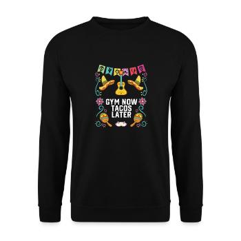 Gym Now Tacos Taco Eater Mexican Food Fitness - Unisex Pullover - Schwarz - Vorne - Alina (178cm) & Michal (187cm)