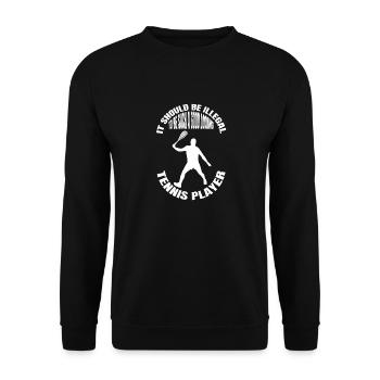 Tennisverein Tennis Tennisschläger Tennisspieler - Unisex Pullover - Schwarz - Vorne - Alina (178cm) & Michal (187cm)