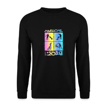 Génial depuis 2019. Agilité, Hundetraining - Sweat-shirt Unisexe - noir - Devant - Alina (178cm) & Michal (187cm)