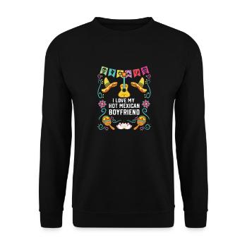 I Love My Hot Mexican Boyfriend Mexico Pride - Unisex Sweatshirt - black - Front - Alina (178cm) & Michal (187cm)
